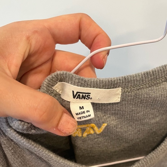 Vans Gray Bodycon Ribbed Dress with Rainbow Trim Sz M - Picture 6 of 6